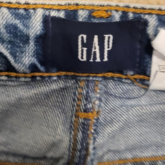 Vintage Y2K Gap USA Raw Hem A Line Denim Blue Jean Button Fly Maxi Skirt Size 10 - Picture 4 of 8